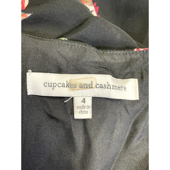CUPCAKES AND CASHMERE Jaylyn Sweetheart Neck Roses Dress Size 4 - Picture 9 of 12